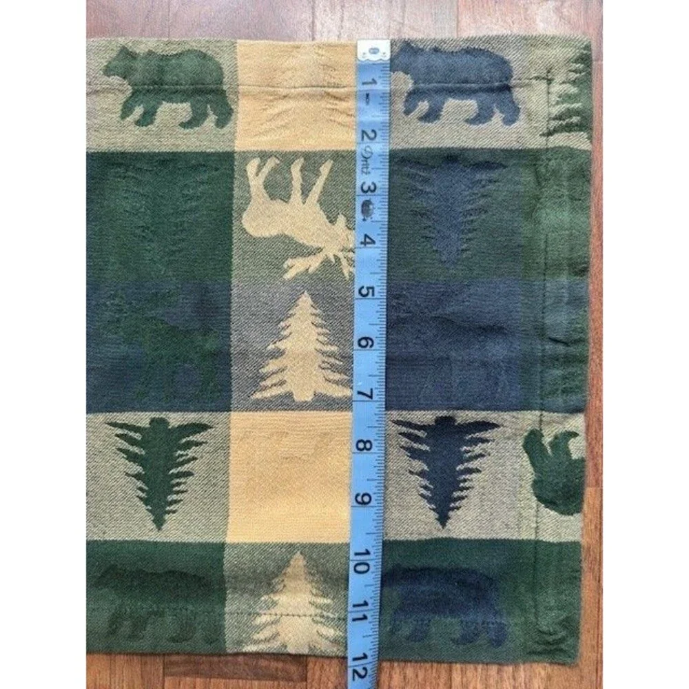 Set - 2 Park Designs Cotton Woodland Placemats &Table Runner Moose Bear Patterns
